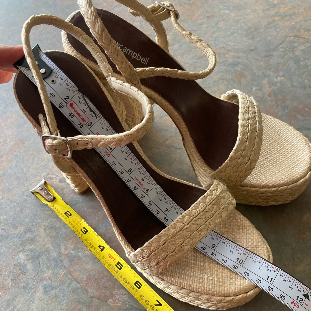 Jeffrey Campbell Raffia Stacked Heel Sandals - 11 - Picture 9 of 11